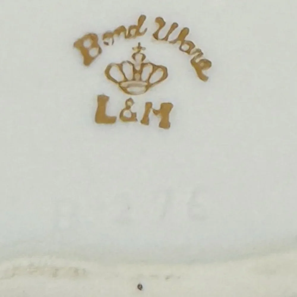 Vintage Lipper Mann (L&M) Bond Ware Trinket Box, Porcelain with Roses &Gold - Picture 15 of 17